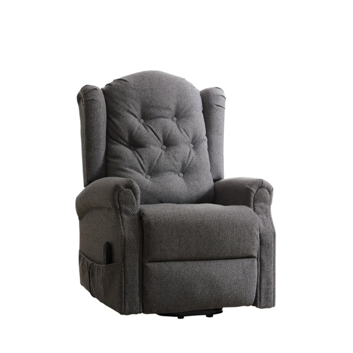 Kenswick Dark Grey Fabric Heat & Massage Lift Assist Recliner Chair
