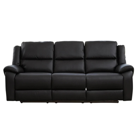 Dalton Black Leather 3 Seater Electric Recliner Sofa