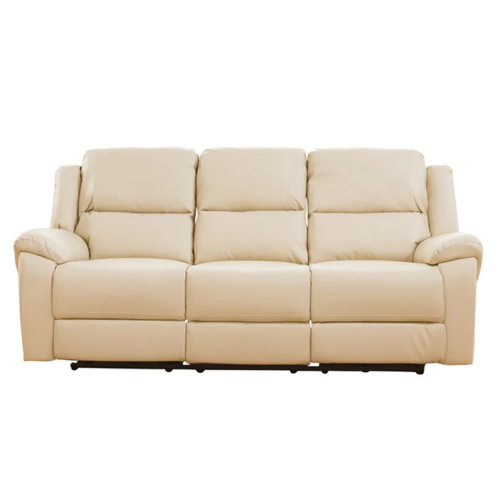Dalton Cream Leather 3 Seater Electric Recliner Sofa