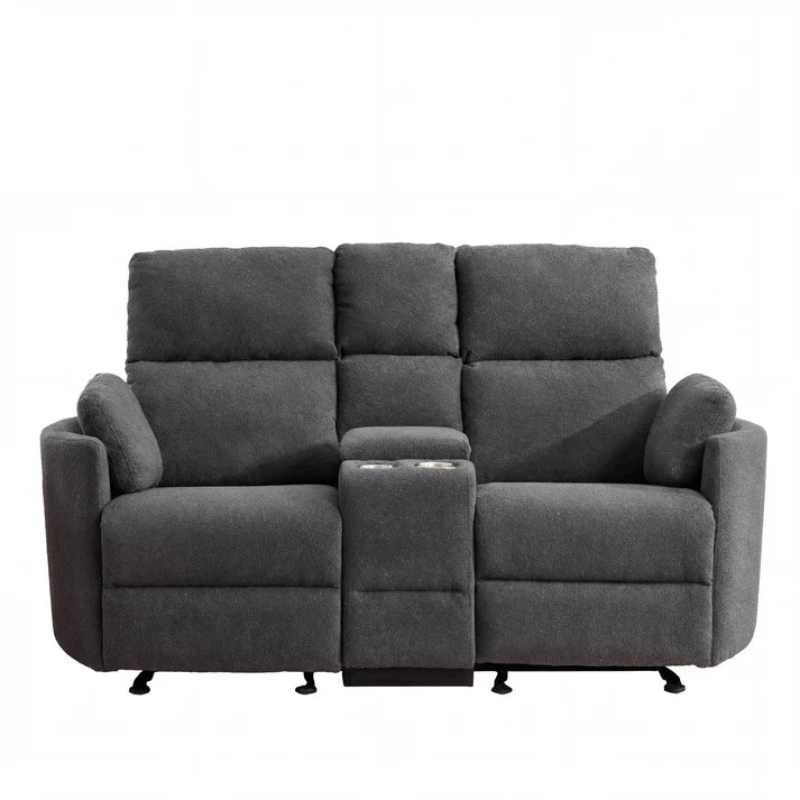 Oakland Dark Grey Boucle 2 Seater Rocker Recliner Sofa with Console