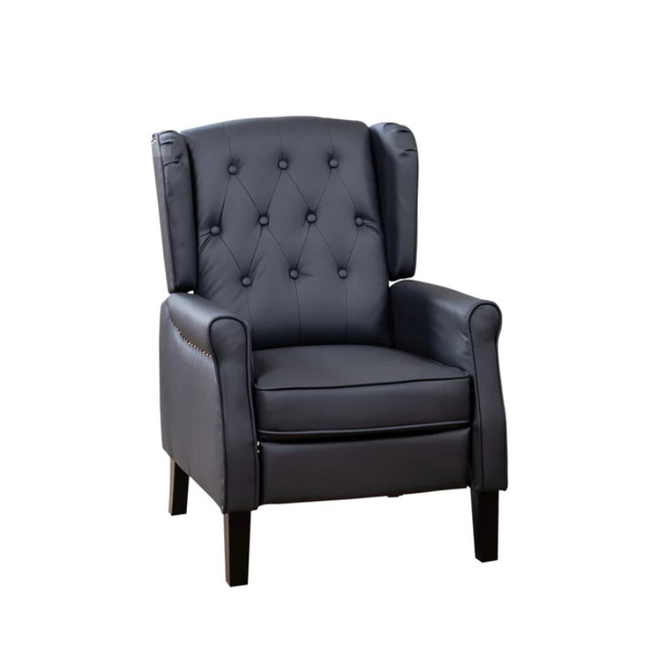 Ashford Grey Leather Push Back Recliner Armchair