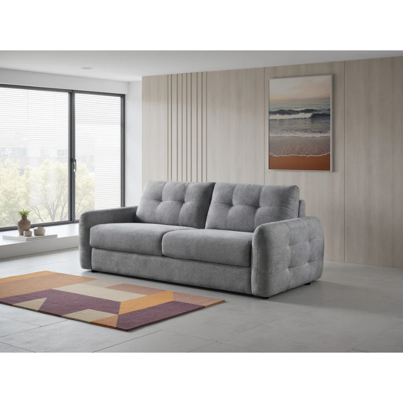 Athens Grey Sofa Bed 3 Seater – Pull Out Sleeper Sofa, Fabric Guest Bed