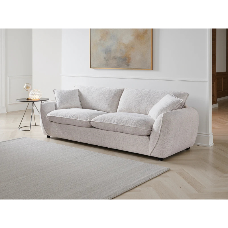 Berlin Beige Sofa 3 Seater – Fabric Couch with Deep Cushions & Modern Design