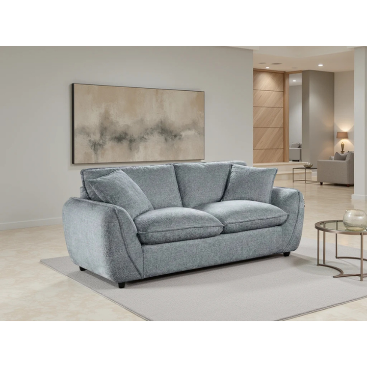 Berlin Grey Sofa 2 Seater – Fabric Couch with Deep Cushions & Modern Design