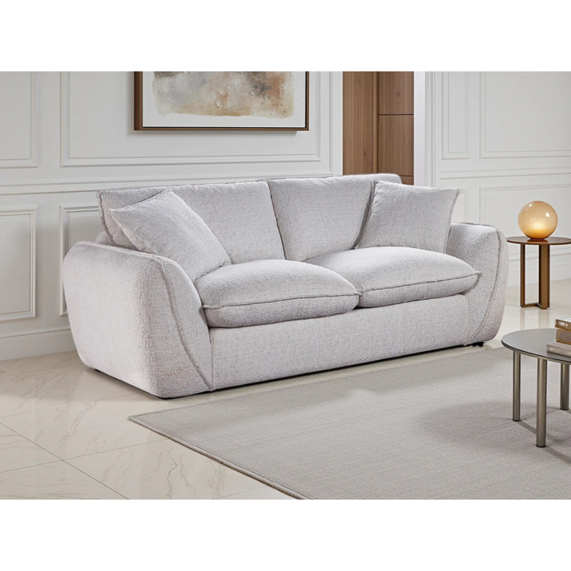 Berlin Beige Sofa 2 Seater – Fabric Couch with Deep Cushions & Modern Design