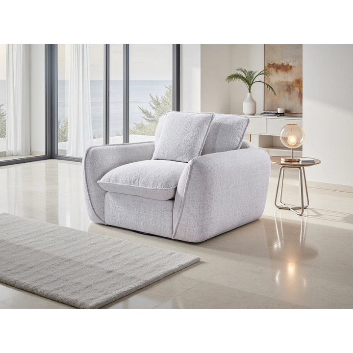 Berlin Beige Armchair – Fabric Lounge Chair with Deep Cushions & Modern Design