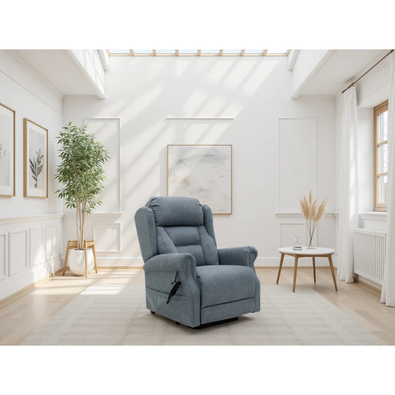 Fairmont Grey Rise & Recline Chair – Electric Recliner Armchair, Fabric Lift Assist Chair