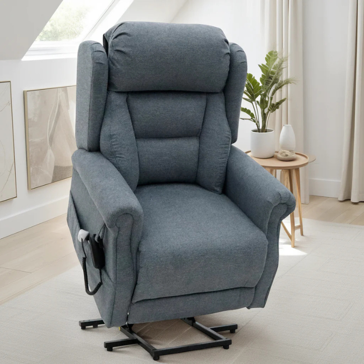 Fairmont Grey Rise & Recline Chair – Electric Recliner Armchair, Fabric Lift Assist Chair