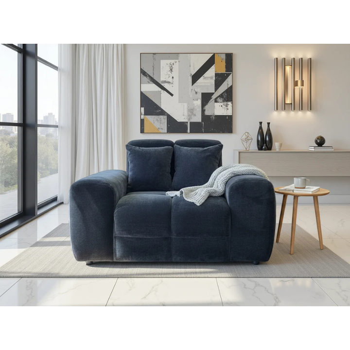 Jacob Black Armchair – Fabric Lounge Chair with Deep Seat & Modern Design