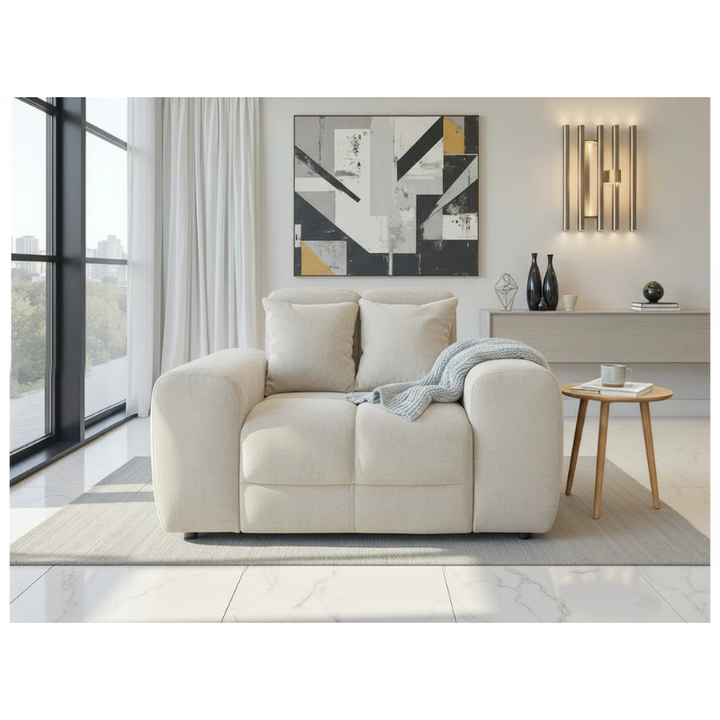 Jacob Natural Armchair – Fabric Lounge Chair with Deep Seat & Modern Design