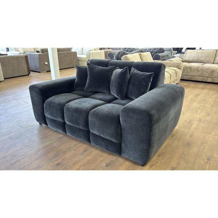 Jacob Black Sofa 2 Seater – Fabric Couch with Deep Seat & Modern Design