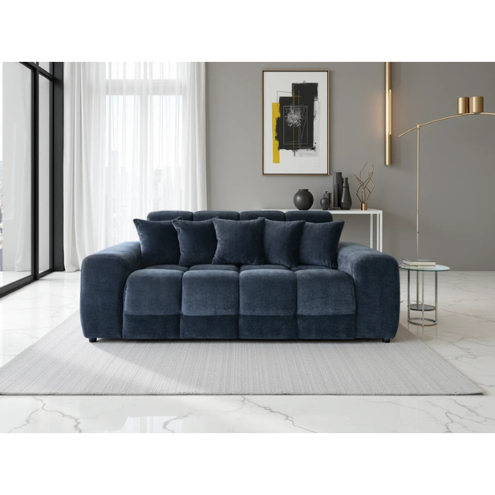 Jacob Black Sofa 3 Seater – Fabric Couch with Deep Seat & Modern Design