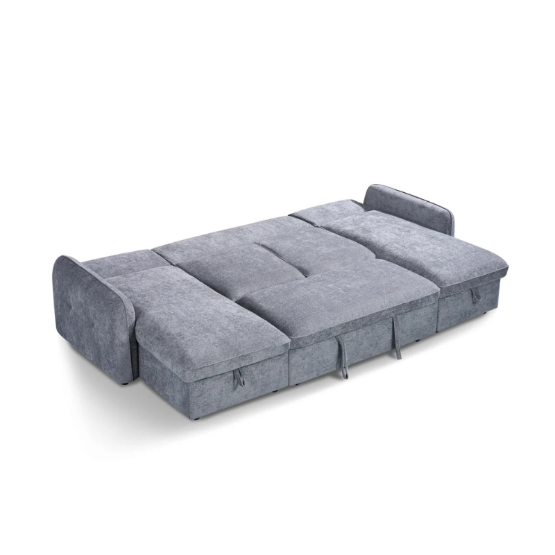 Moscow Grey U Shape Sofa Bed – Large Corner Sofa with Storage & Pull Out Bed