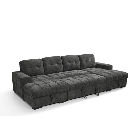 Palermo Grey U Shape Sofa Bed – Large Corner Sofa with Storage & Pull Out Bed
