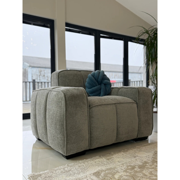 Paris Grey Armchair – Fabric Lounge Chair with Modern Design & Compact Comfort
