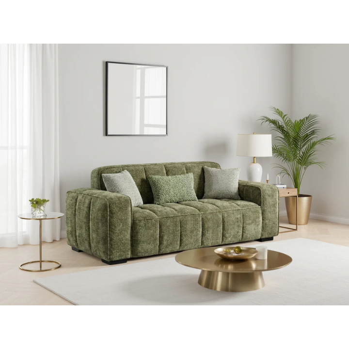Paris Olive Sofa 3 Seater – Fabric Couch with Modern Design & Spacious Comfort