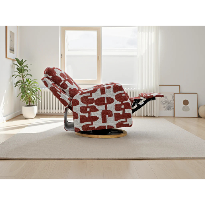 Seville Red Electric Reclining Chair – Fabric Rocker Recliner with USB & USB-C Charging