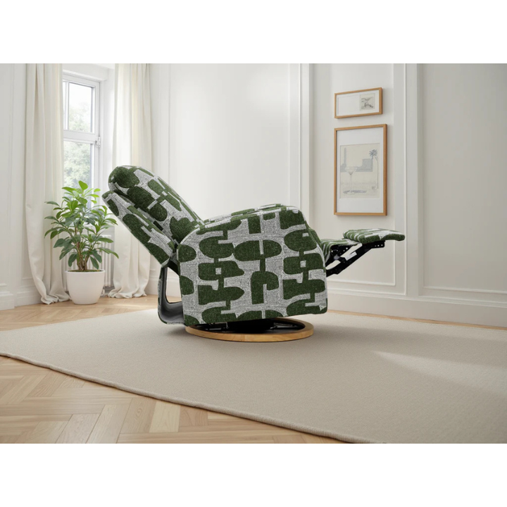 Seville Green Electric Reclining Chair – Fabric Rocker Recliner with USB & USB-C Charging
