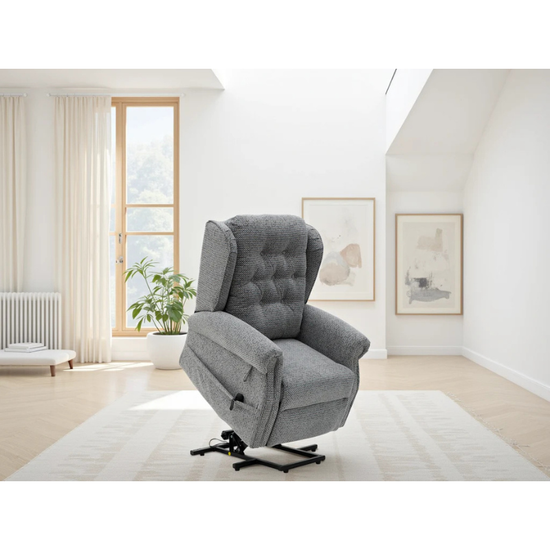 Sienna Grey Rise & Recline Chair – Electric Recliner with German Motor, USB & USB-C
