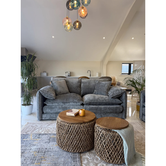 Solaya Grey Sofa 3 Seater – Chenille Fabric Couch with Pocket Coil Seating & Deep Comfort