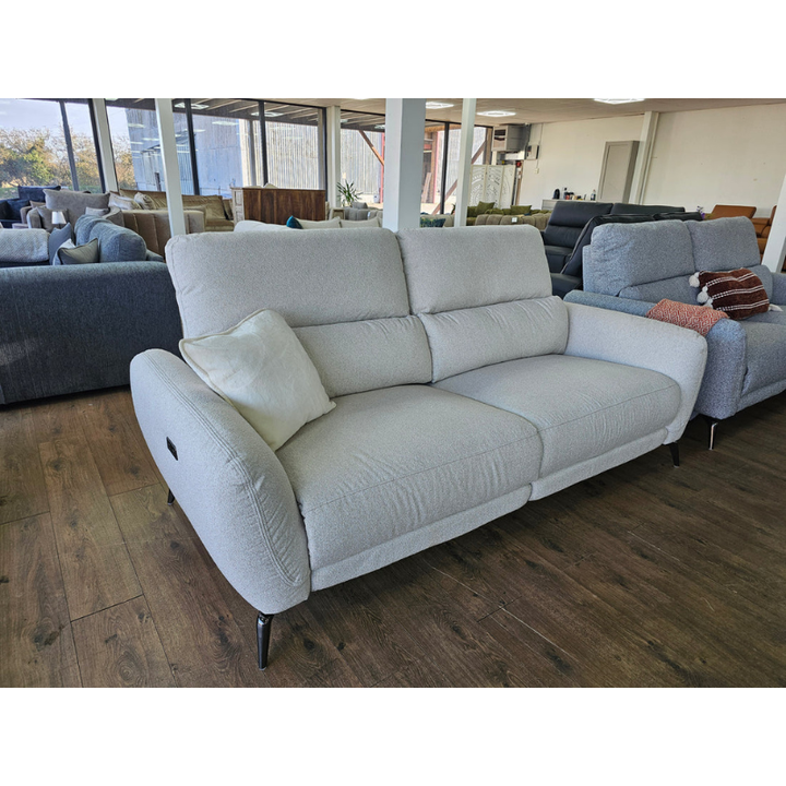 Sorrento Beige Electric Recliner Sofa 3 Seater – Modern Fabric Reclining Couch