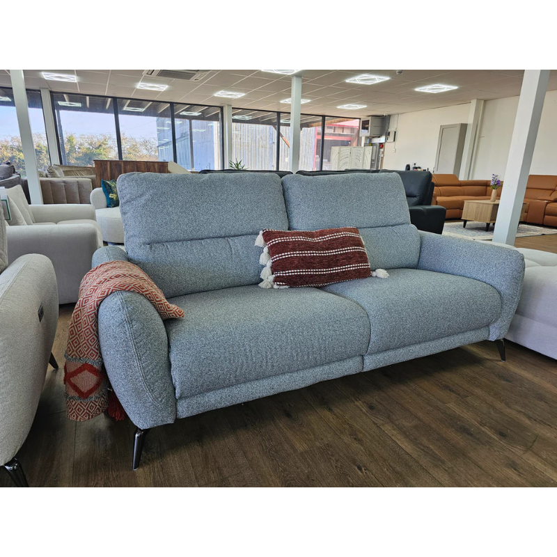 Sorrento Grey Electric Recliner Sofa 3 Seater – Modern Fabric Reclining Couch