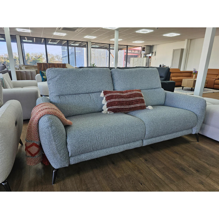 Sorrento Grey Electric Recliner Sofa 3 Seater – Modern Fabric Reclining Couch