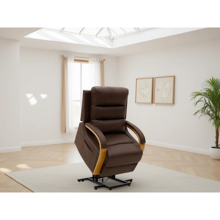 Vigo Brown Rise & Recline Chair – Electric Recliner with Massage, Heat, USB & USB-C