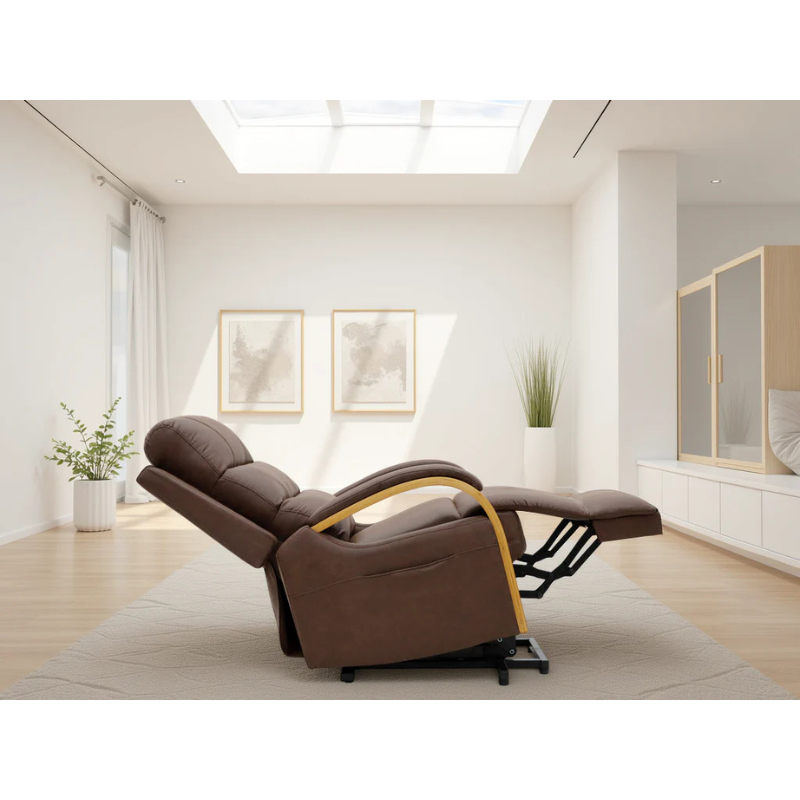 Vigo Brown Rise & Recline Chair – Electric Recliner with Massage, Heat, USB & USB-C