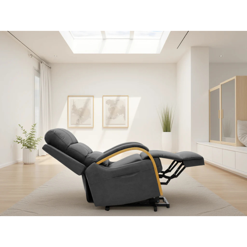 Vigo Grey Rise & Recline Chair – Electric Recliner with Massage, Heat, USB & USB-C