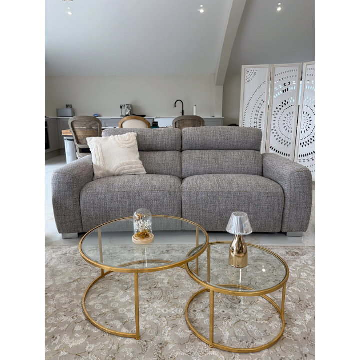 Toronto Beige Electric Recliner Sofa 3 Seater – Fabric Reclining Couch with Modern Comfort