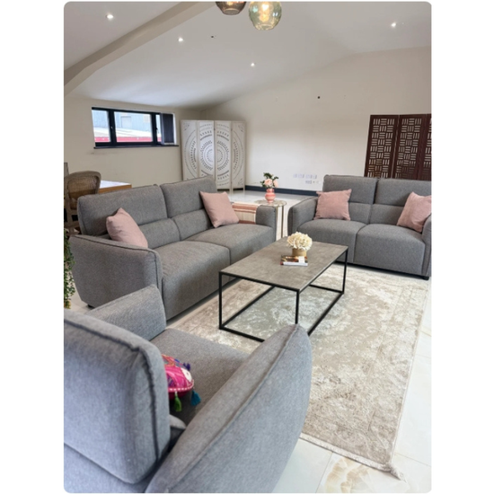 Ascot Grey Sofa 3+2 Set | Modern Fabric Sofa Suite UK