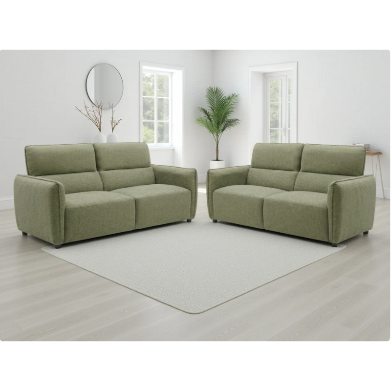 Ascot Green Sofa 3+2 Set | Modern Fabric Sofa Suite UK