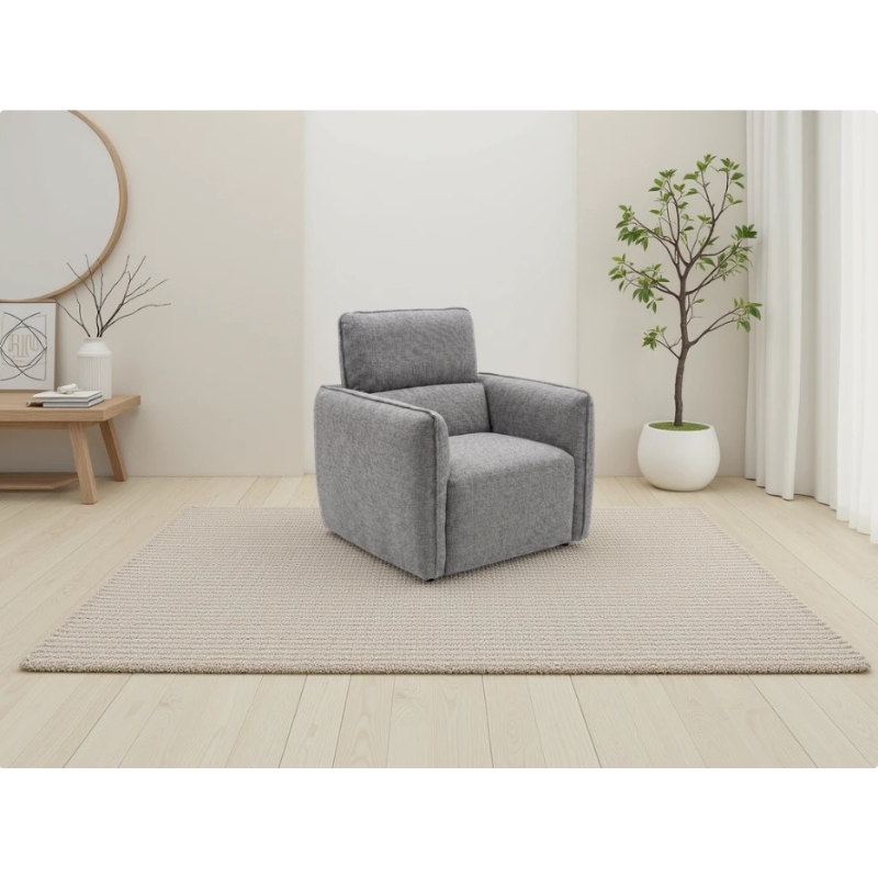 Ascot Grey Armchair | Modern Fabric Accent Chair UK