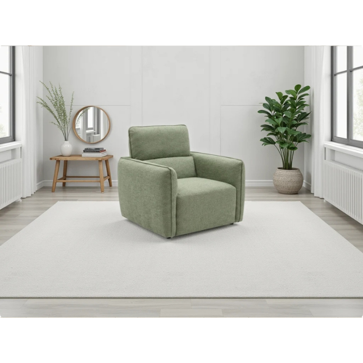 Ascot Green Armchair | Modern Fabric Accent Chair UK