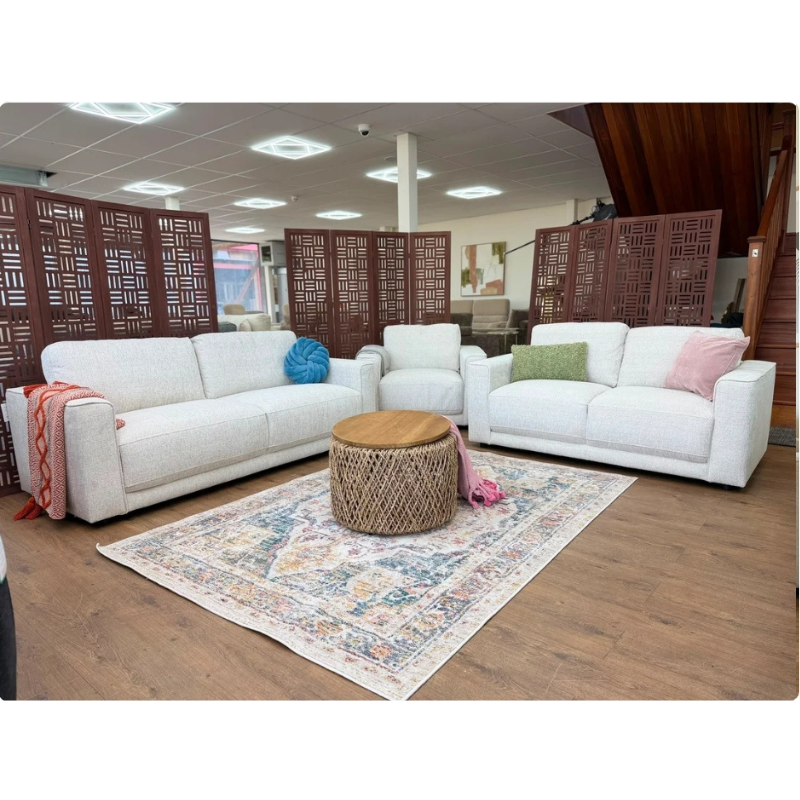 Marlow Beige Sofa 3+2+1 Set | Modern Fabric Sofa Suite UK