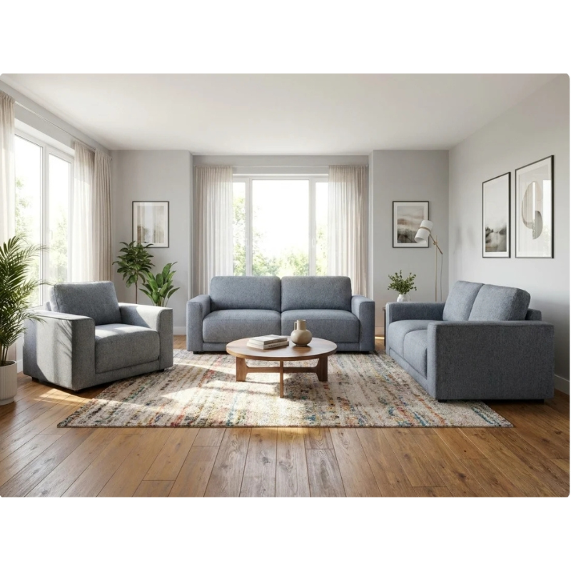 Marlow Grey Sofa 3+2+1 Set | Modern Fabric Sofa Suite UK