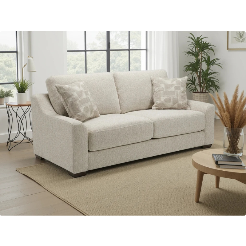 Douglas Beige 3 Seater Sofa | Modern Fabric Sofa UK