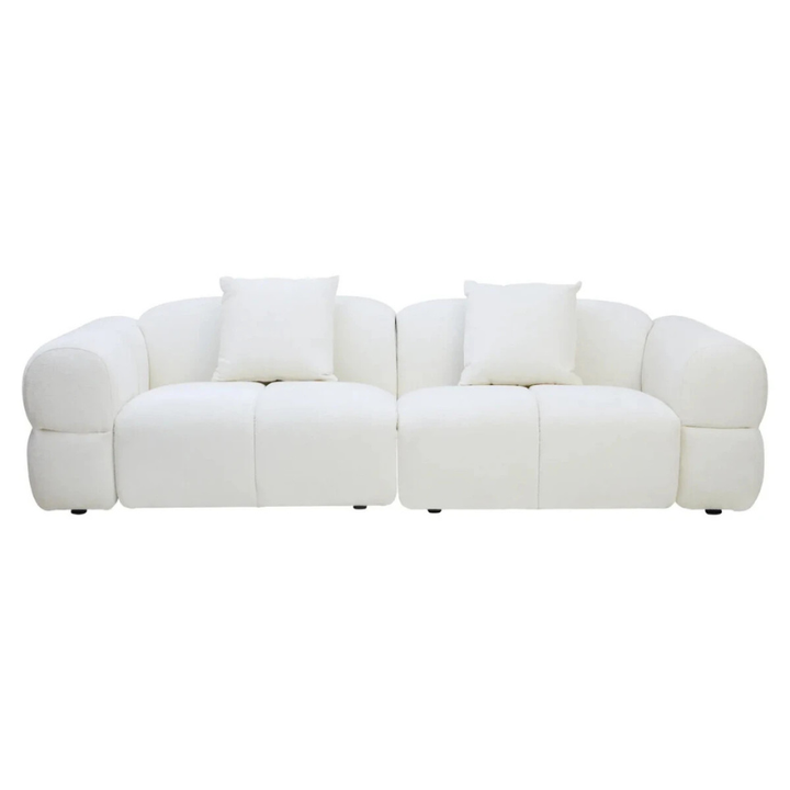 Anglet Cream Textured Fabric Large 3 Seater Sofa | Modern Sofa UK