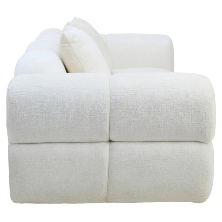 Anglet Cream Textured Fabric Large 3 Seater Sofa | Modern Sofa UK