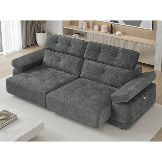 Dimensions All values in cm ↔ Width 255 ↕ Depth 105 ↨ Height Back 88 → Headrest 104 ⬡ Seat height Floor to seat cushion 44 ▭ Seat depth 60 ▬ Seat width 97 Sleeping area When converted to bed 194 × 94