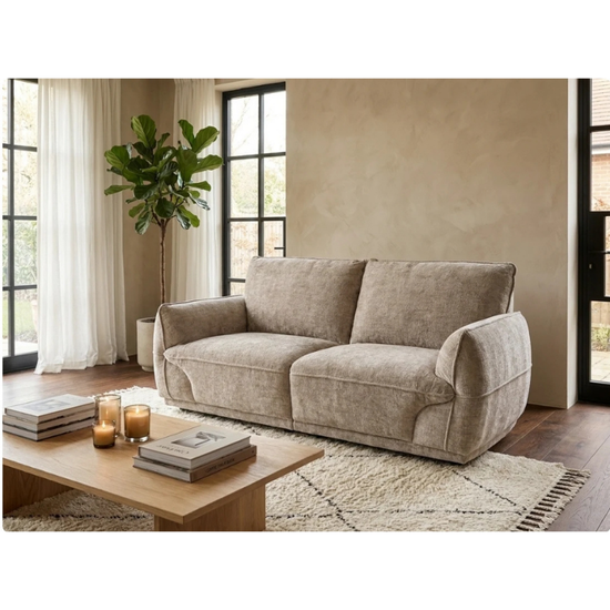 Angelo Beige 2 Seater Sofa | Modern Fabric Sofa