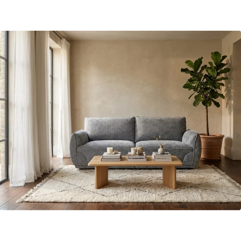 Angelo Grey 3 Seater Sofa | Modern Fabric Sofa