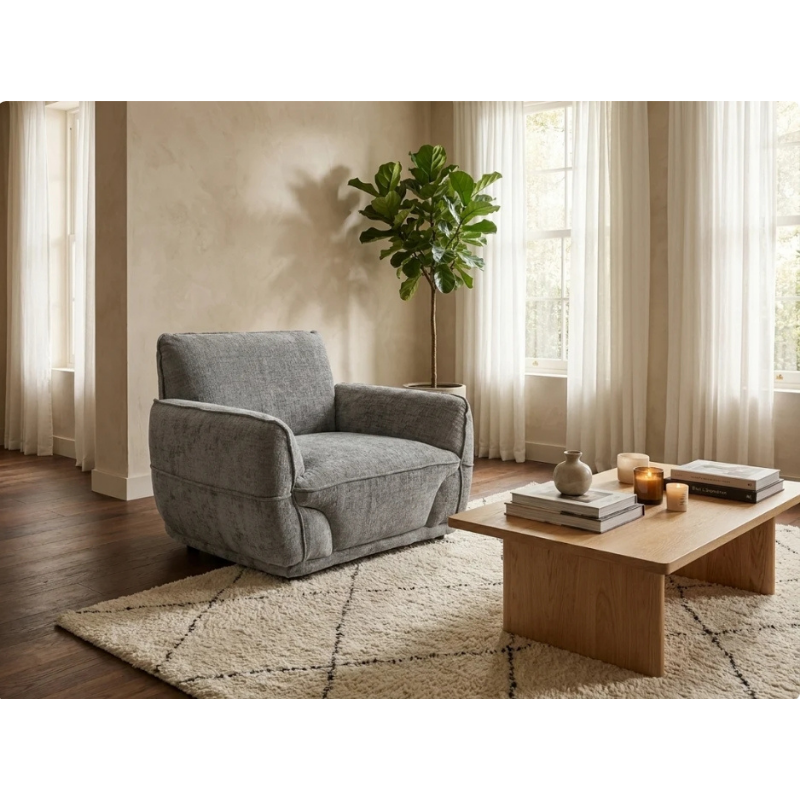 Angelo Grey Armchair | Modern Fabric Chair