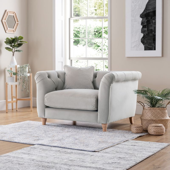 Armchair Velvet Chalk | Luxury Velvet Accent Chair