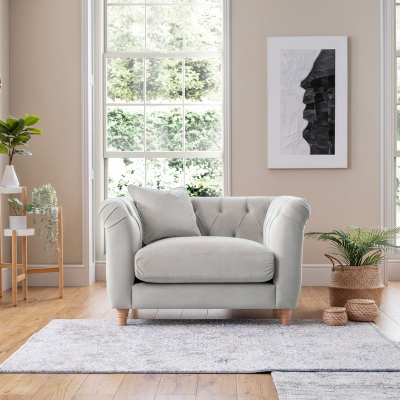 Armchair Velvet Chalk | Luxury Velvet Accent Chair