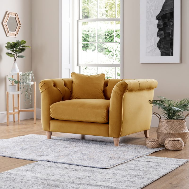 Armchair Velvet Ochre | Luxury Velvet Accent Chair