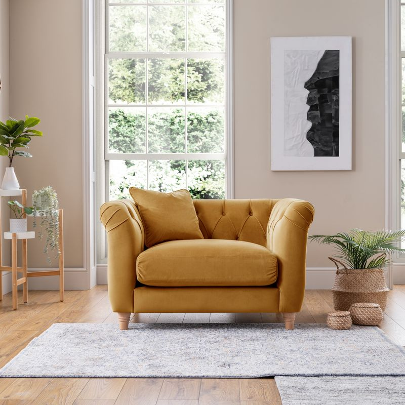 Armchair Velvet Ochre | Luxury Velvet Accent Chair