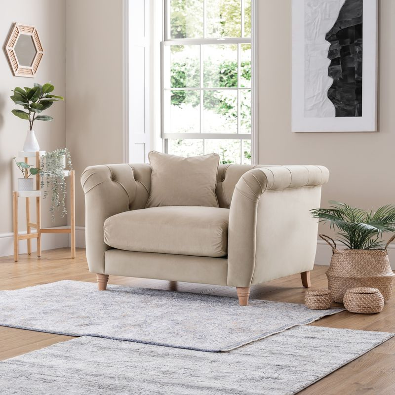Armchair Velvet Putty | Luxury Velvet Accent Chair