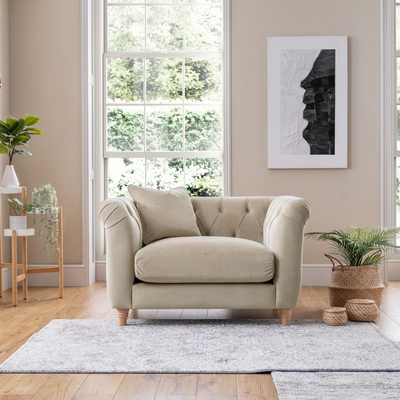 Armchair Velvet Putty | Luxury Velvet Accent Chair